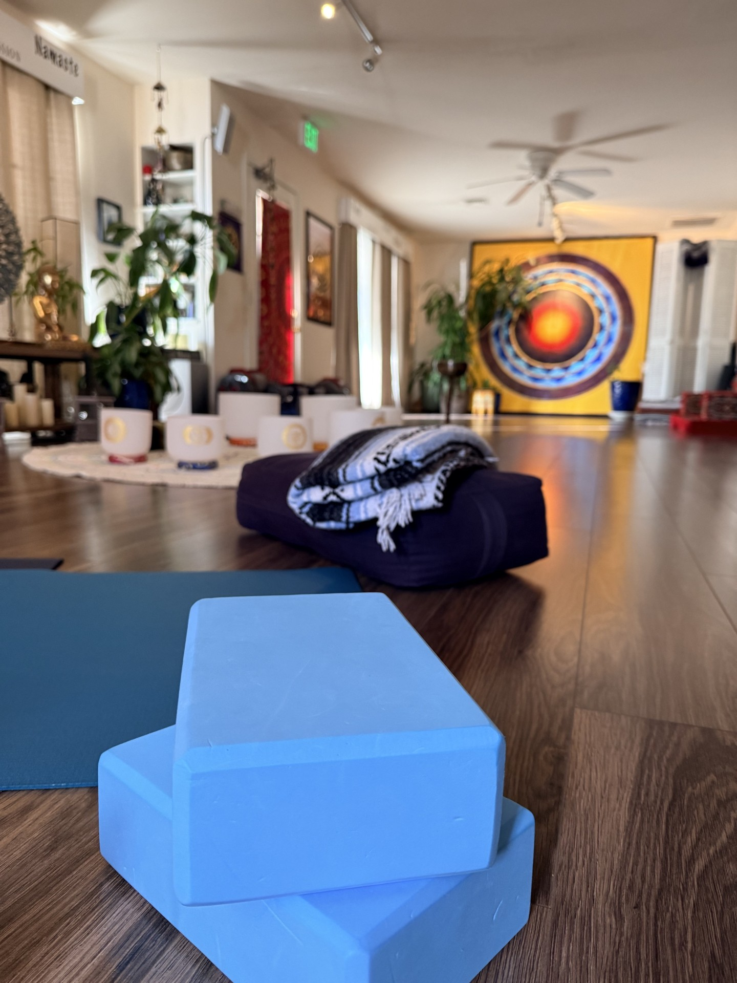 Restorative yoga at Blue Anjou