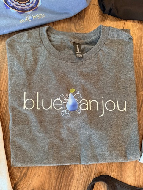 Grey Blue Anjou t-shirt with logo